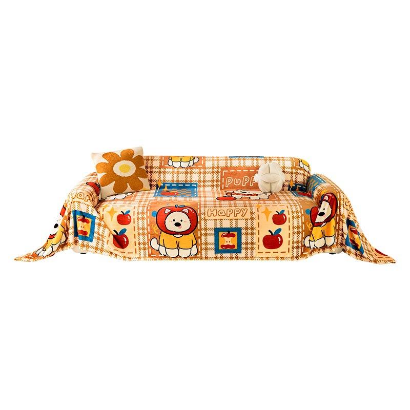 Cute Cartoon Sofa Cover Thickened In Winter New Blankets Suitable for Non-slip Pads In Autumn and Winter Home Textile Products