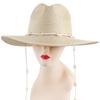 Nouveau Chapeau Panama à Large Bord pour Femmes Chapeau de Soleil Élégant pour Dames Été Plage Vacances Mode Style Britannique