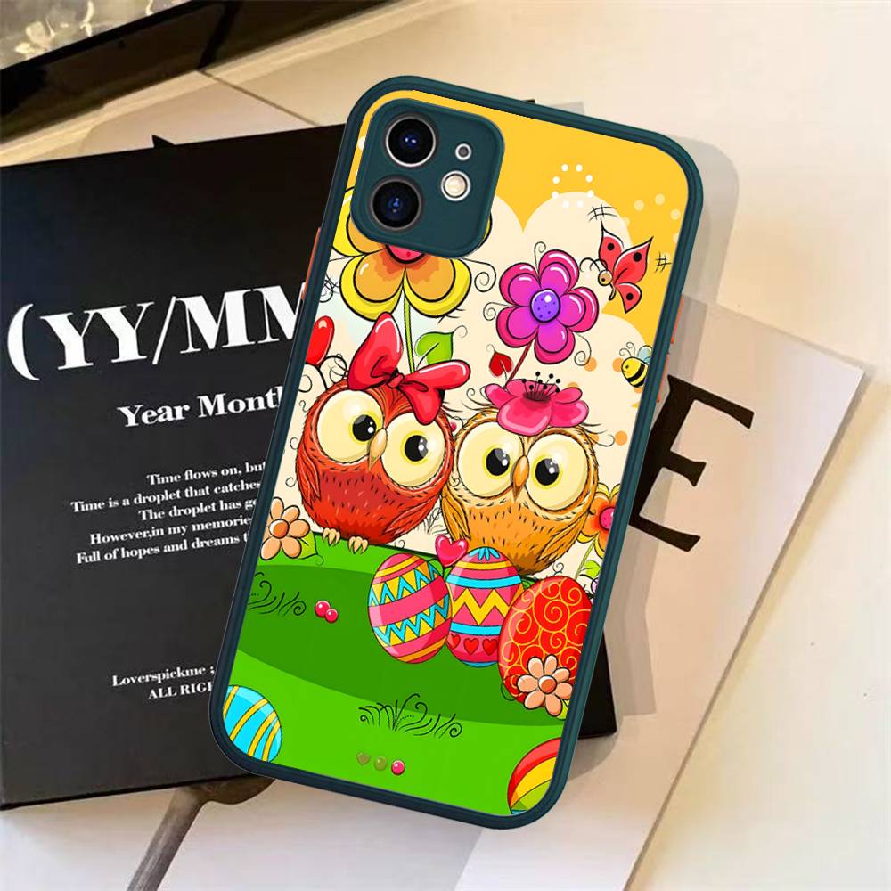 Cartoon Cute Owl For Silicone Matte Phone Case For IPhone 16 Pro Max 15 14 13 12 11 X XS MAX