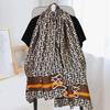 New Imitation Silk Printed Silk Scarf for Women  Versatile Geometric Sun Protection Beach Towel Ethnic Style Decoration Gauze Shawl