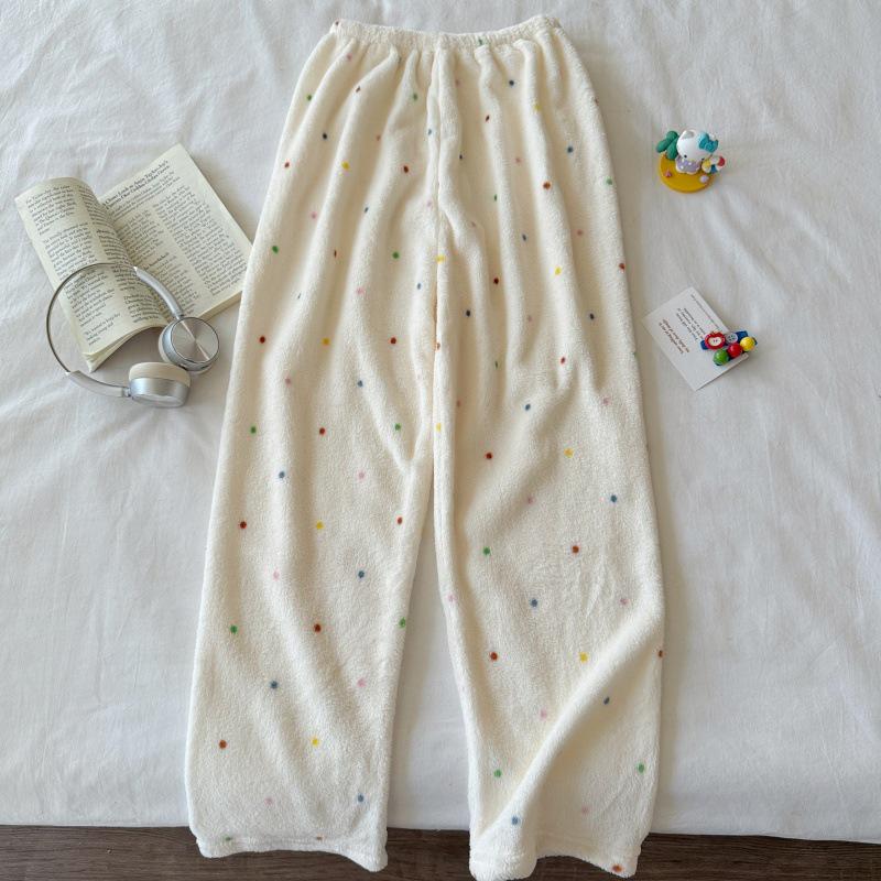 Hello Kitty Damen Fleecegefütterte Pyjamahose - Warmer Korallfarbener Flanell für Herbst und Winter