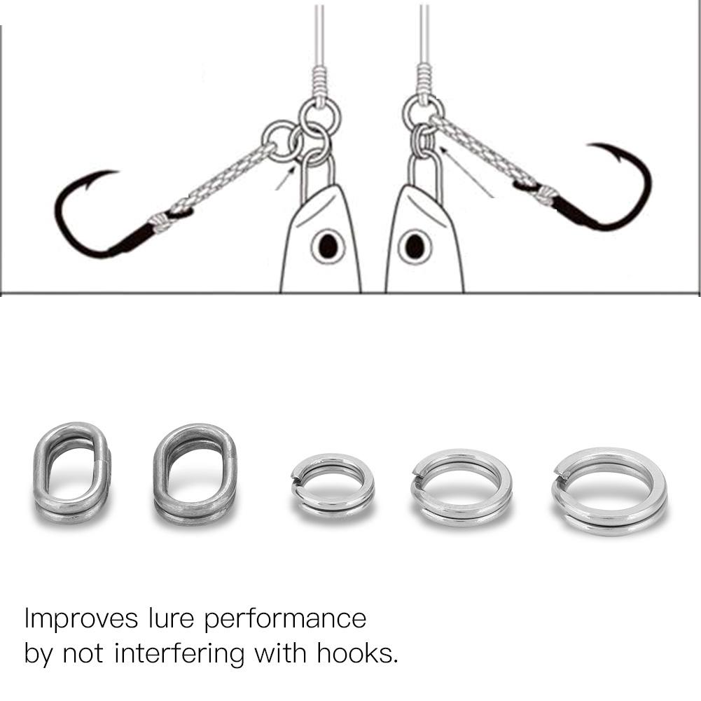 200pcs Stainless Steel Double Split Ring Connector Fishing Tackle Accessories
