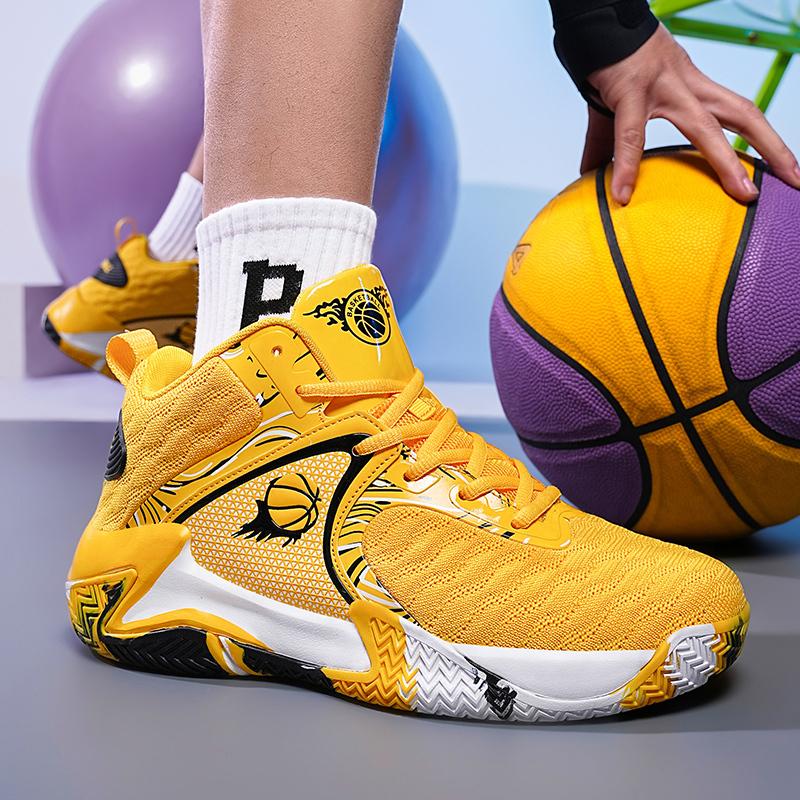 New Men Shock-absorbing Sneakers Women Graffiti Basketball Shoes-Breathable Non-slip Sneakers For Training Running Couple Shoes