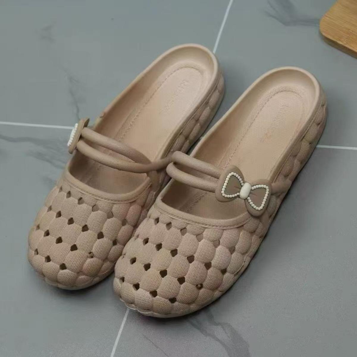 

Женские легкие сандалии с украшением в виде банта и мягкой стелькой - Подходят для всех сезонов, комнатные и уличные тапочки 41