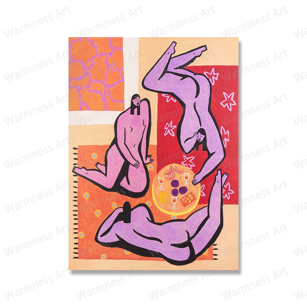 

Абстрактная феминистская сексуальная женщина, пьющая вино, искусство, настенная картина на холсте, женский постер и принт для спальни, домашний декор 21x30cm No Framed белый