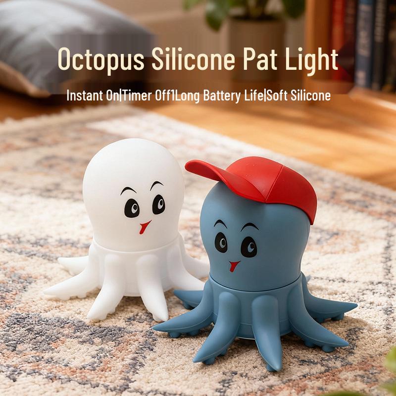Octopus Night Light: High-End Bedside Tap Light for Boys – Stress Relief Small Ornament Gift