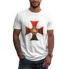 T-shirt Stampate Personalizzate con Croce dei Cavalieri Templari Uomo Estate Comode Traspiranti T-shirt Unisex 100% Cotone Manica Corta T-shirt Top