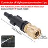 Pressure Washer 1/4 Quick Connect Adapter With Multi Angle Nozzles Fit AR Blue Clean Black Decker Bosch Foam Cannon Car Washing