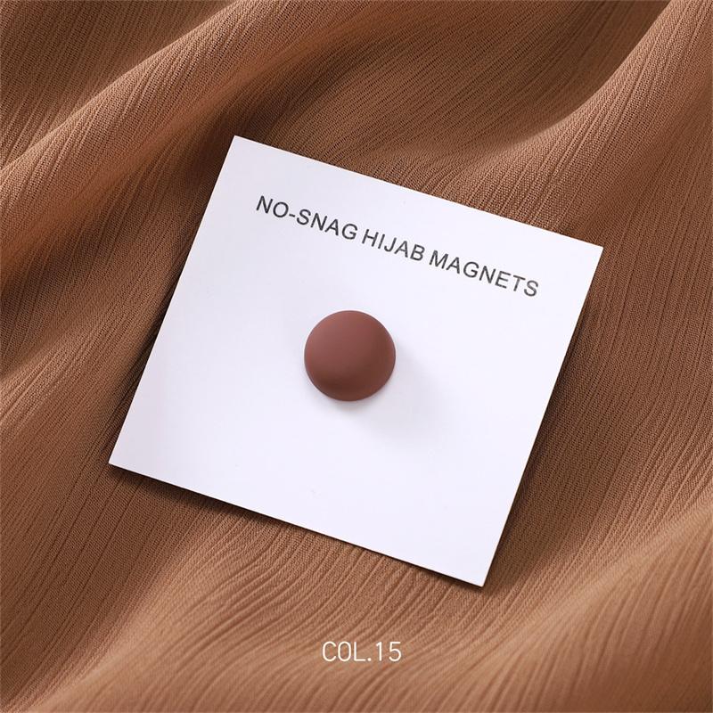 New 54color Matte Silk Scarf Hijab Magnet Brooch Strong Magnetic Buttons Round Shawl Dual-use Collar Clip Cufflinks