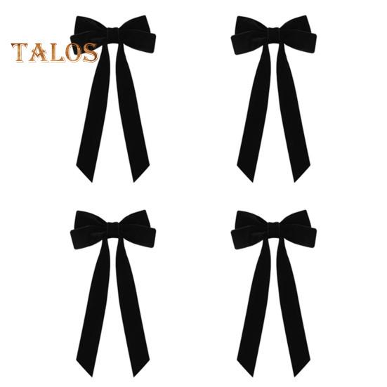 4Pcs Christmas Velvet Bow Ribbon Gifts Garlands Windows Doors Walls Stairs Bow Embellishments Handmade Decoration