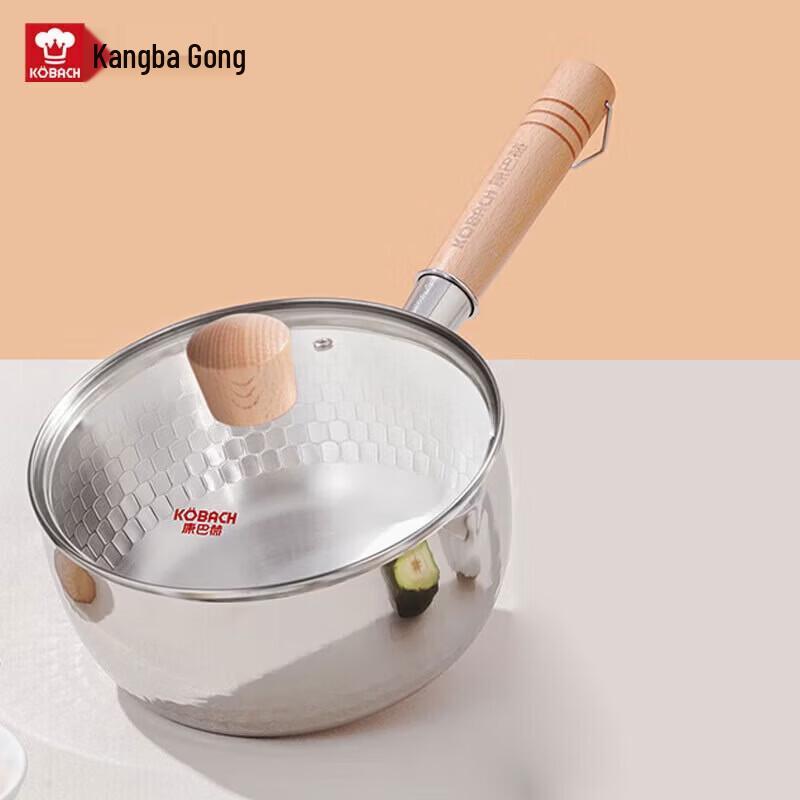 KOBACH 304 Stainless Steel Non-Stick Yukihira Saucepan 18cm