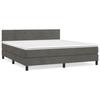VidaXL Lit à sommier tapissier et matelas Gris foncé 180x200cm Velours 3141378