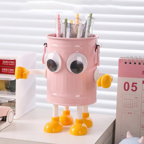 Pen Holder Stand for 20 Pens Cartoon Big Eyes Design Large Caliber Round Workmanship Pen Caddy Pen Storage Rack