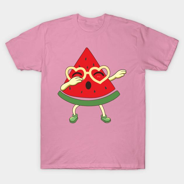 T Shirt Women Funny Kids Dancing Dabbing Dab Watermelon Fruit Su Harajuku Print Kawaii Tshirt Summer Short Sleeve Female T-Shirt Top Tee