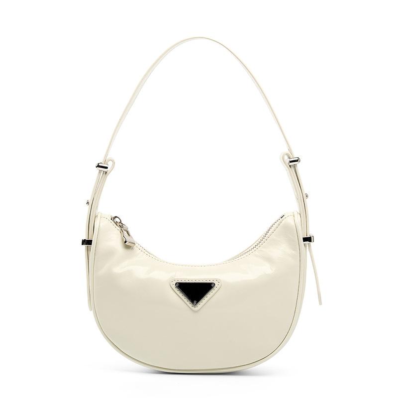 Summer Top Cowhide Crescent Bag for Women  New Spring and Summer High End Half-moon Bag for Commuting One Shoulder