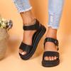Independent Station 2025 New Foreign Trade Large Size Women's Shoes Thick Sole One Word Belt Buckle Roman Sandals Women