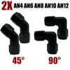 2X 4AN 6AN 8AN 10AN 12AN Female Thread To Hose End Pipe Adapters for Braided Line 45 90 Degree Swivel Elbow Hose Fittings Black