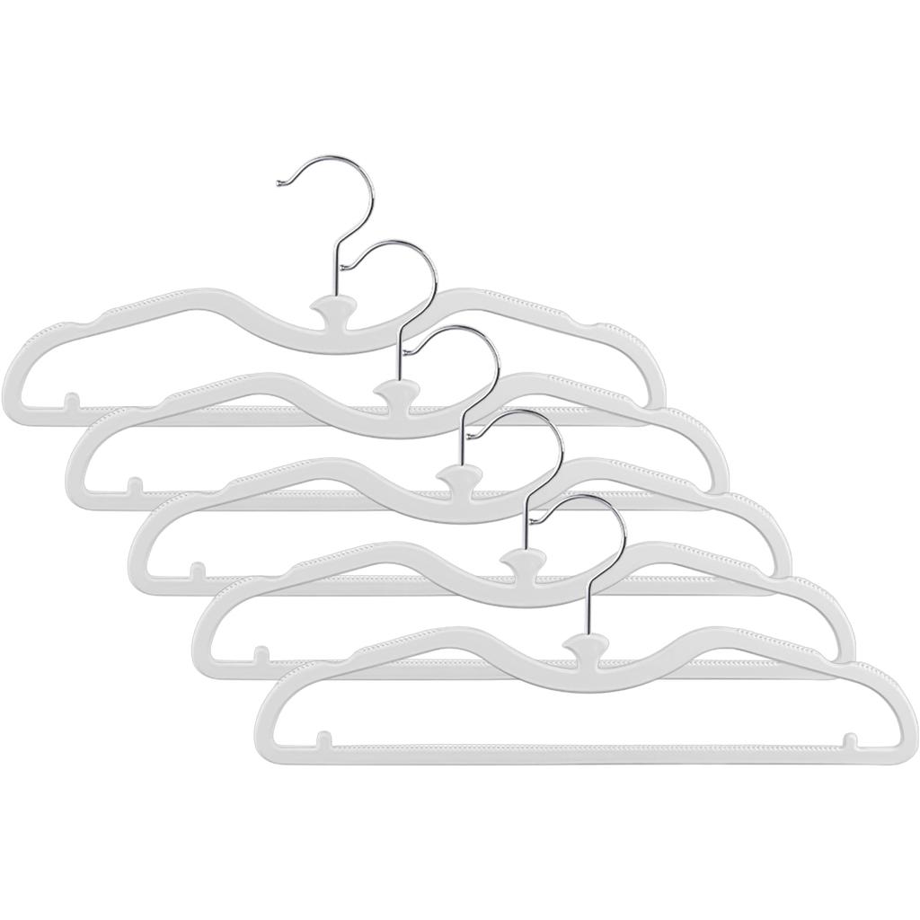 Space Saving Short Neck Hanger with Silicone Coating Anti Slip Rubber Paint Clothes Hanger for Small Wardrobes