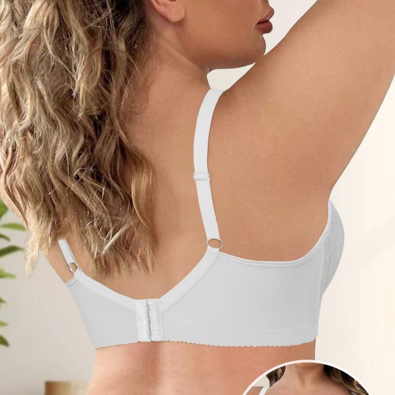 Plus Size Sexy Bra Lace Underwear Crossover Design Soft Underwire Adjustable Straps Bra