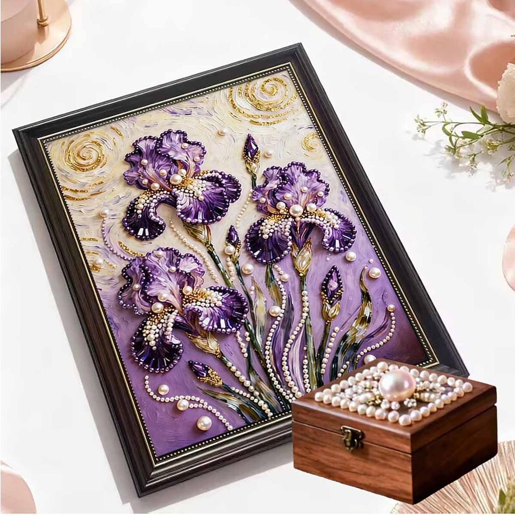 Pearl Flower DIY Diamond Art Kits 13.7x17.7inch Gem Art Diamond Painting Kits Without Frame for Adults/Beginners Gift Idea Home Wall Decor