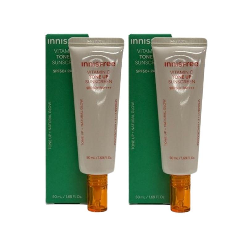 Innisfree Vitamin C Peach Tone Up Sun Cream SPF50+ PA++++ 50ml | Brightening & Hydrating UV Protection | Lightweight Radiant K-Beauty Sunscreen