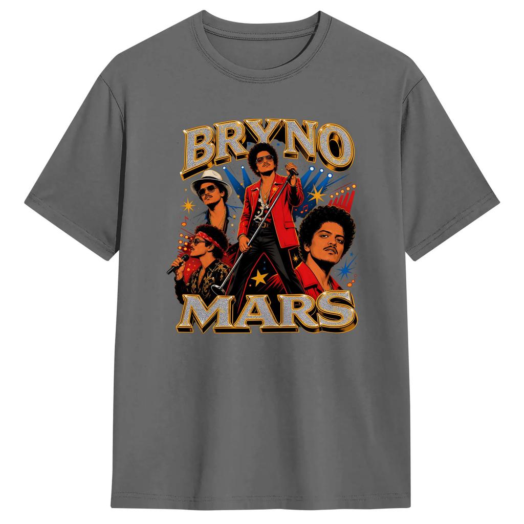 Funny Bruno Mars Chicago RoUnisextic Tour Rose TShirt Unisex O Neck Pure Cotton T Shirt Short Sleeve Tees Gift Idea Clothes