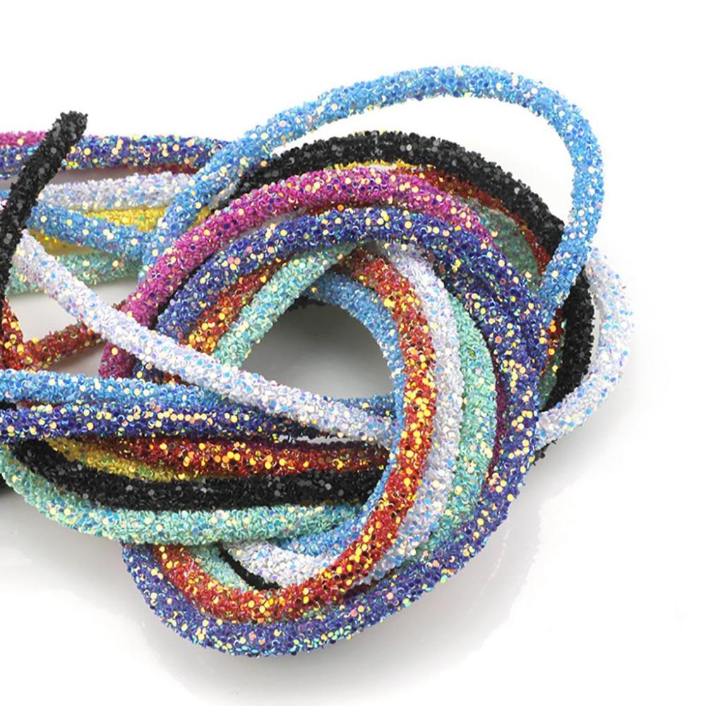 Colorful Party Decoration Soft Shiny Resin Sequin Rope Hat Decor Sandal DIY Glitter Rope Strings