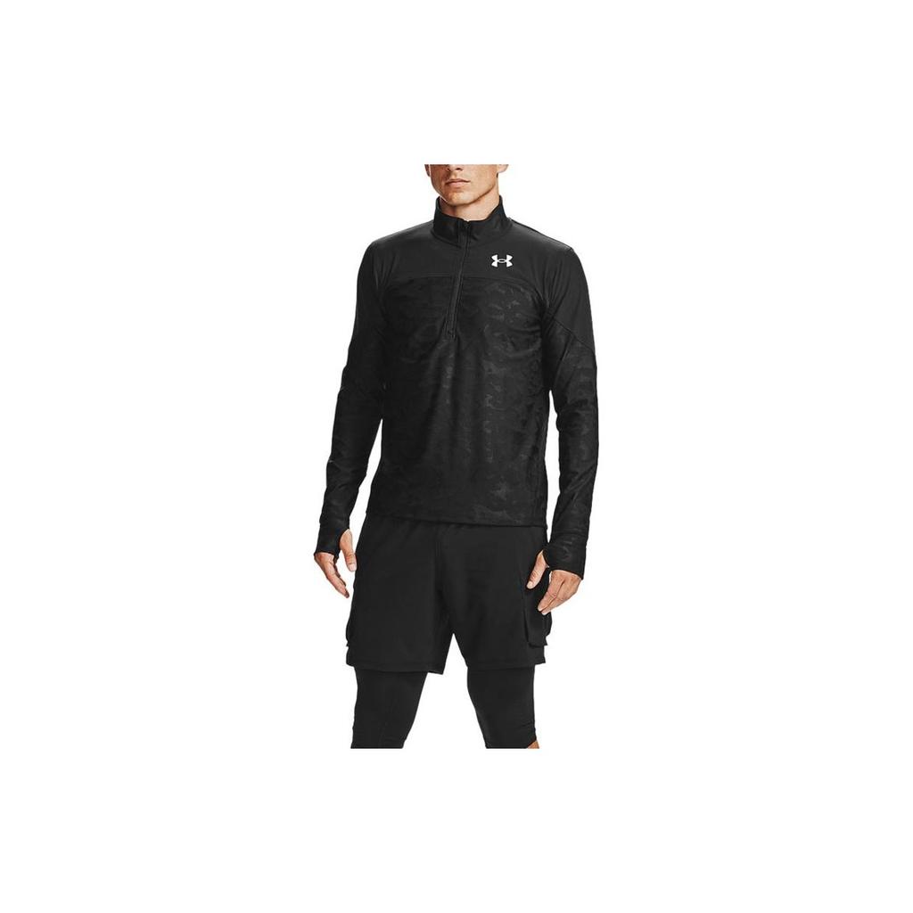 Under Armour Qualifier Stealth 1/2 Zip Running Hoodie Men Hoodies Black 1356169-001