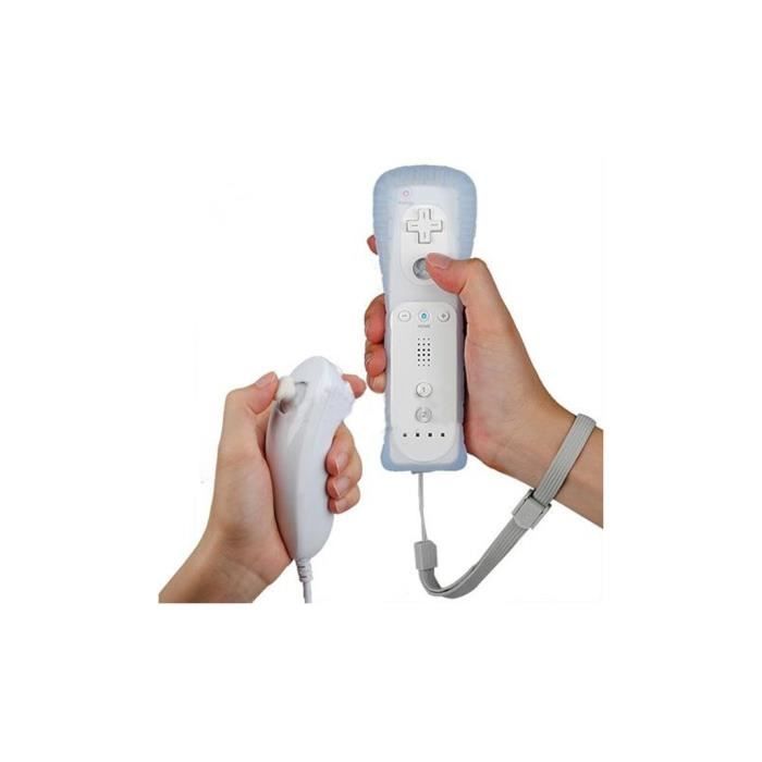 Manette de jeu - Nintendo - WIImote avec Motion Plus - Nunchuk inclus - Housse silicone - Sans fil