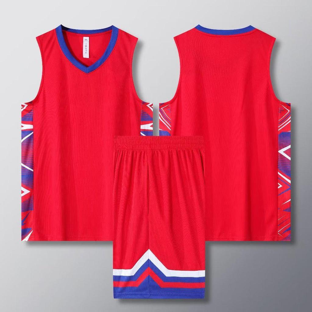 Summer College Student Tank & Short Sleeve Basketball Uniform for Outdoor Training and Fitness