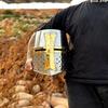 Medieval Templar Knight Helmet – Silver Finish, Mason's Brass Cross, Cosplay Armor