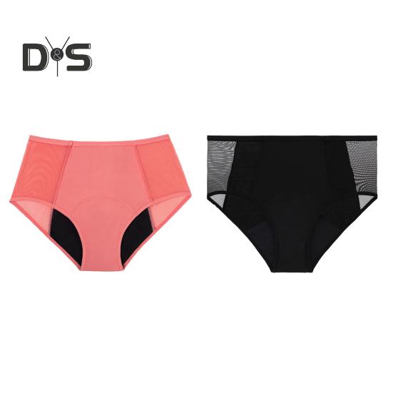 Women Underpants High Waist Four-layer Plus Size Butt-lifted Mesh Patchwork Elastic Period Prevent Leakage Briefs Menstrual Panties Female Underwear