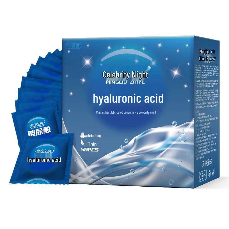 Ultra Thin Ribbed & Lubricated Condoms with Hyaluronic Acid - 10 Pack Adult Sex Toy