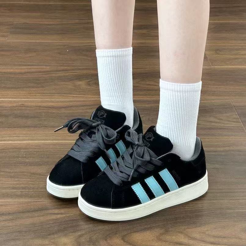 Retro Hong Kong style couple skateboard shoes ins niche students lightweight sports casual shoes black shoes