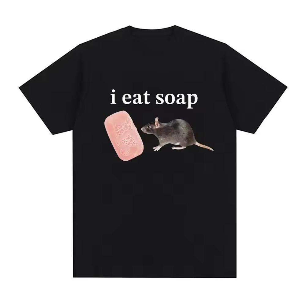 

I Eat Soap Rate Funny Meme Tee Shirt Homme New in Top & Tees Mens Men Clothing short sleeve Round Neck Printing Pullover T-shirt S