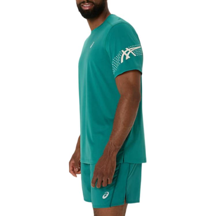 Asics T Shirts Men's Green Crew Neck 2011D300-300