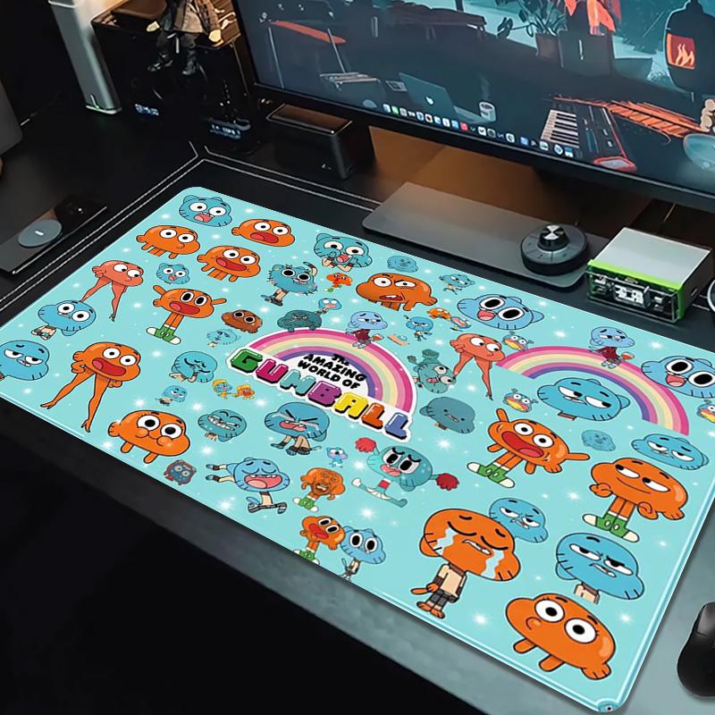 The Amazing World of Gumball Cartoon Color Mouse Pad Large Gaming Table Cushion Non-slip Laptop Tablet Big Mousepad XXL Mat Mini PC Playmat With Lock
