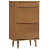 Shoe Cabinet MOLDE Brown 59.5 x 35 x 103 cm Solid Pine Wood