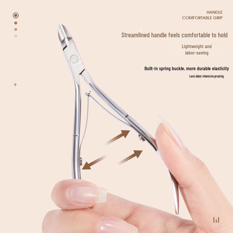 D501 Stainless Steel Cuticle and Nail Care Set: Dead Skin Pliers, Scissors, Dual-Headed Pusher, Remover, Clipper.