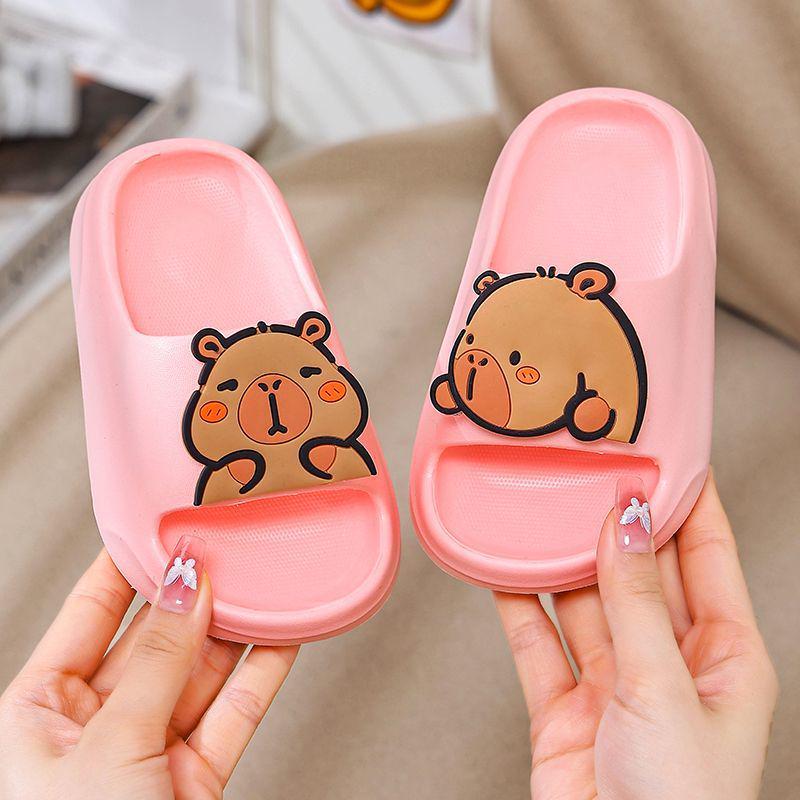Capybara Kids' Non-Slip Summer Slippers - Soft Sole, Cute Design for Boys & Girls, Indoor Use