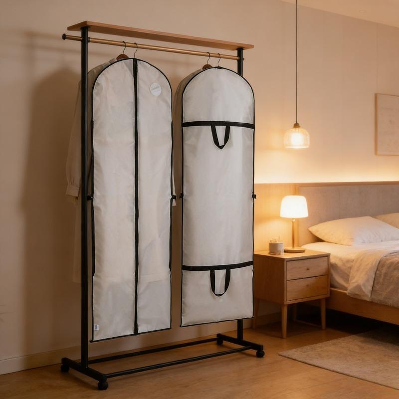 Dustproof Hanging Garment Bags for Suit & Dress, Foldable Wedding Dress Storage Cover