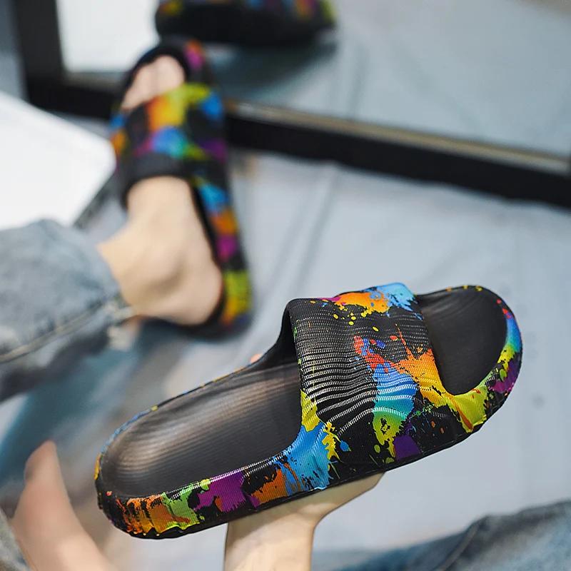 Fashion Summer Men Shoes Slippers Beach Outdoor EVA Non-Slip Slides Ladies Fashion Flats Flip Flops Casual Sandals Luxury Household