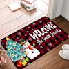 Christmas Red Checkered Pattern Doormat Anti-Slip Machine Washable Carpet for Living Room Bedroom Kitchen and Laundry Rug