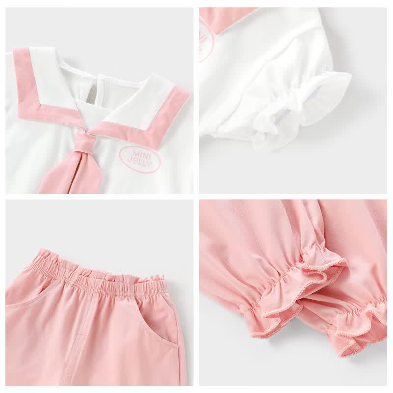 JELLYBABY Girls' 3-Piece Academic Style Summer Set