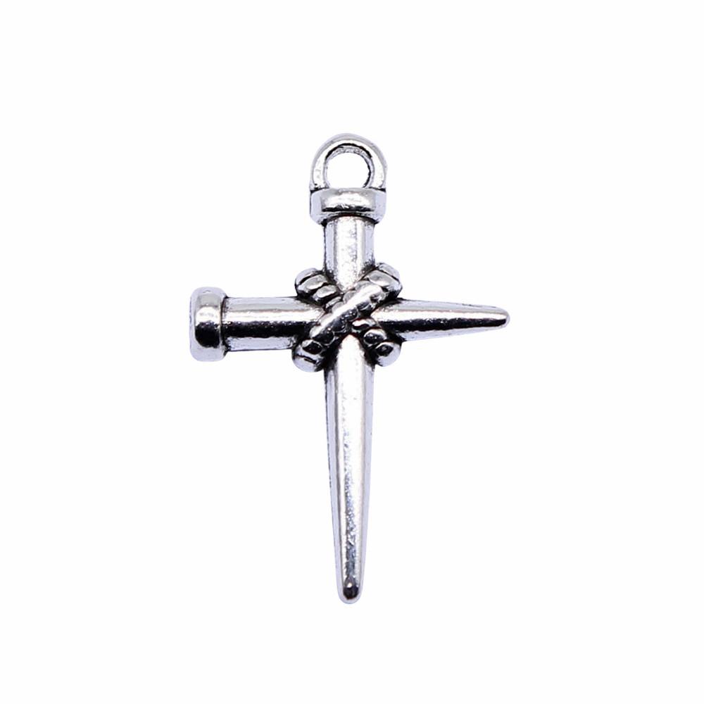 Vintage Cross Charms Multi Color Alloy Pendants For Religious Christian Jewelry