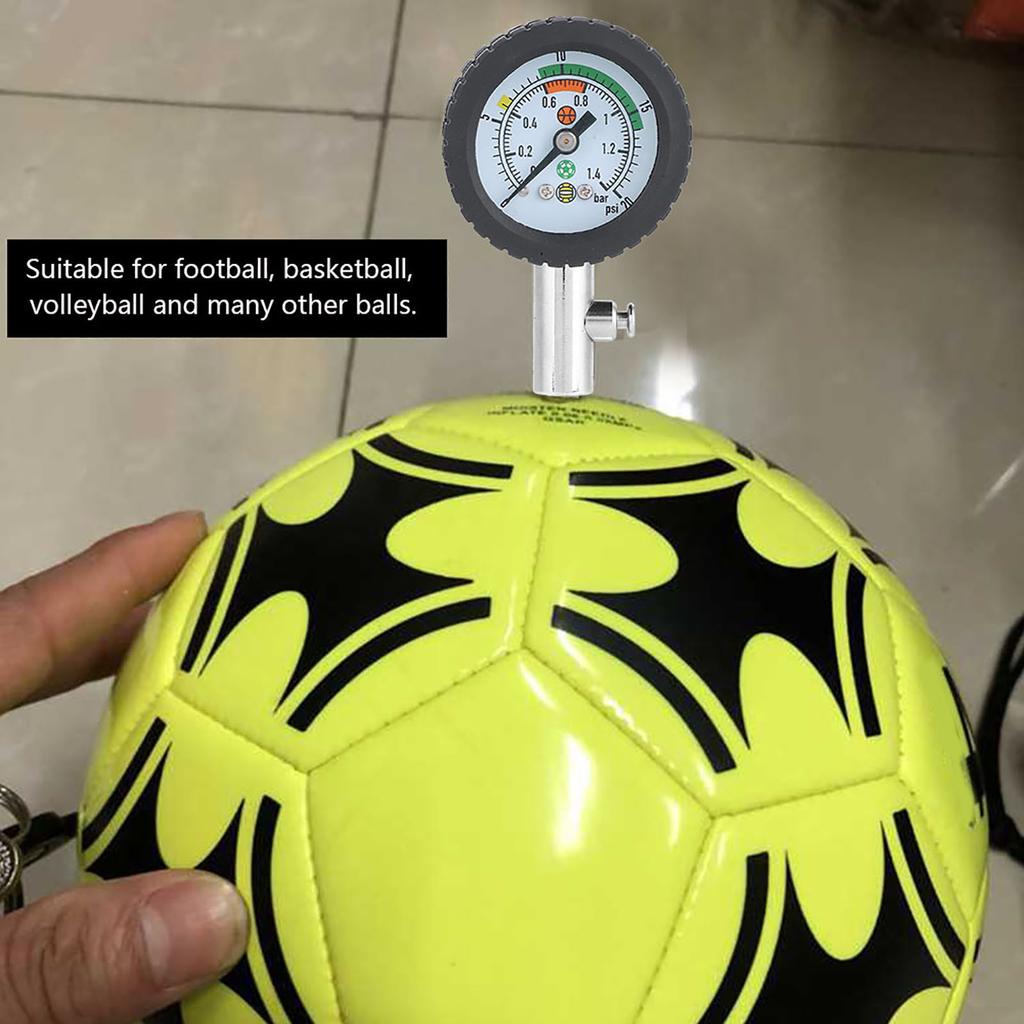 Stainless Steel Air Pressure Gauge Barometer Tool for Basketball Football Volleyball