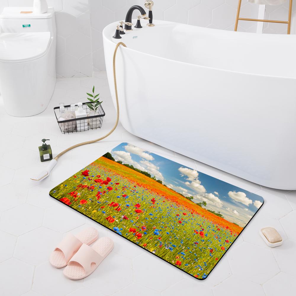 Bathroom Absorbent Non-slip Mat Door Mat Toilet Floor Shower Room Bathtub Rug Modern Kitchen Rug