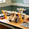 Assembly Wooden Double Engine Aircraft Model Toy Aerodynamics Experiment Demonstration Tool for Classroom Teaching