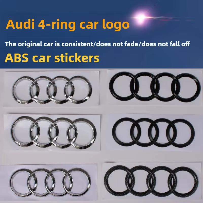 Car Logo Badge Black SFront Grille Rear Trunk 4Ring Sticker Emblem For Audi A1 A3 A4 A5 A6 A7 S3 S4 S5 S6 RS3 RS4 RS6 Q3 Q5 Q7