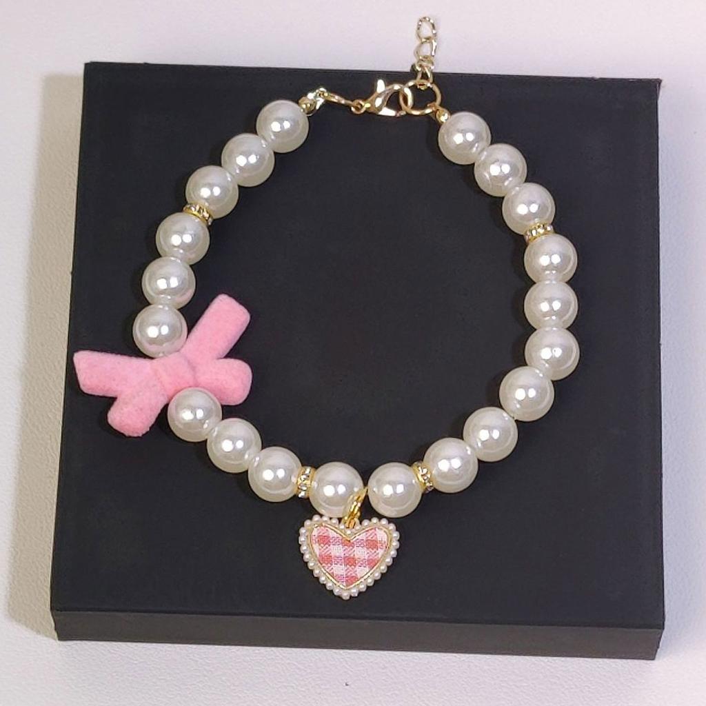 1 Pc Cat Pearl Necklace Cats & Dogs Fashionable Retro Cute Pendant Teddy Ragdoll Daily Wear Photo Shoots Decoration.